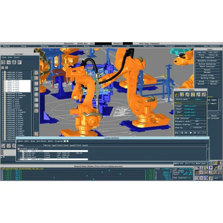 ROBCAD Robotics workcell simulation